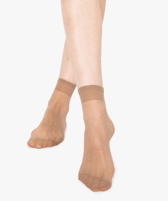 Socquettes femme en voile fin et transparent 20D (lot de 3) vue1 - GEMO(HOMWR FEM) - GEMO