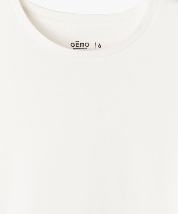 Tee-shirt manches courtes et col rond fille vue2 - GEMO 4G FILLE - GEMO