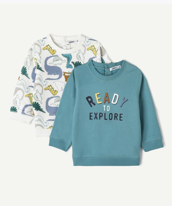 Sweat bébé garçon molletonné (lot de 2) vue1 - GEMO 4G BEBE - GEMO