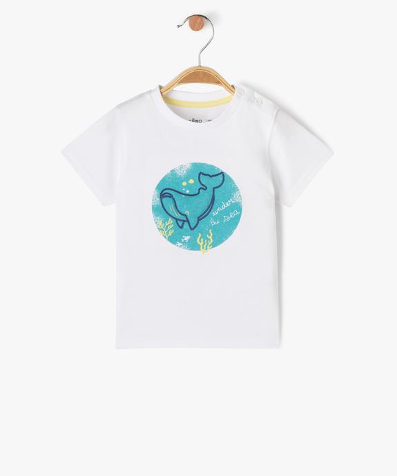 Tee-shirt à manches courtes avec motif marin bébé garçon - GEMO 4G BEBE Tee-shirt à manches courtes avec motif marin bébé garçon vue1 - GEMO 4G BEBE - GEMO