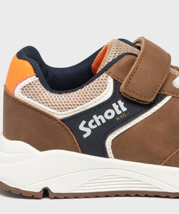 Baskets basses multimatières fermeture scratch garçon - Schott vue6 - SCHOTT - GEMO