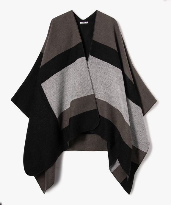 Poncho réversible multicolore avec paillettes femme vue1 - GEMO (ACCESS) - GEMO