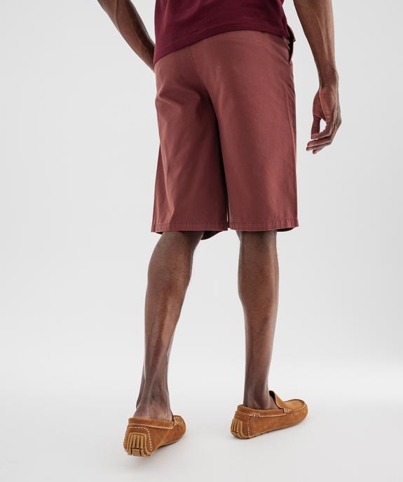 Bermuda chino regular en coton uni homme vue3 - GEMO 4G HOMME - GEMO