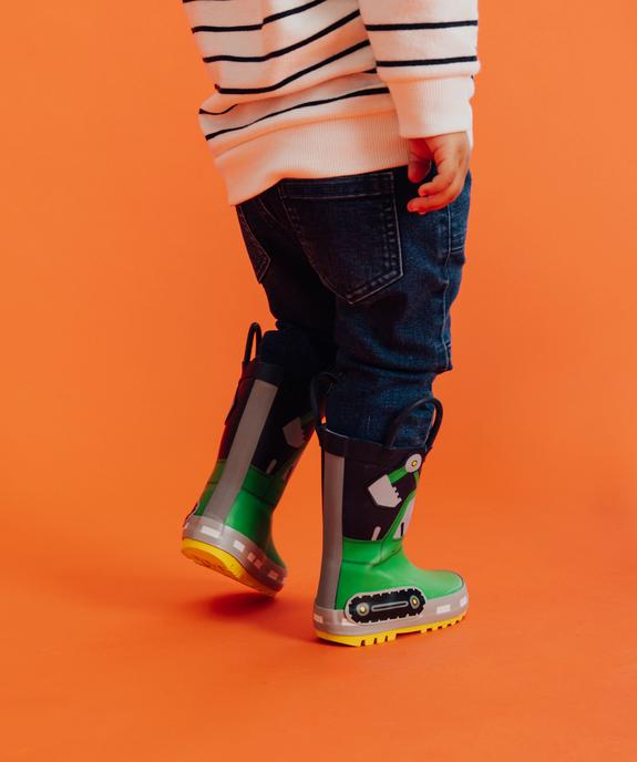 Bottes de pluie à anses et motif tracteur bébé garçon vue1 - BUGGY - GEMO