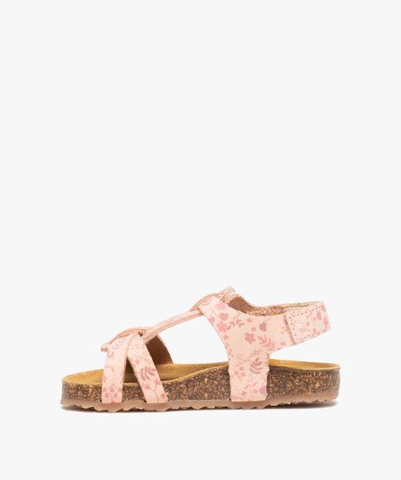 Sandales bébé fille dessus cuir à motif fleuri - NA! vue3 - NA! - GEMO