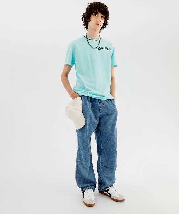 Tee-shirt manches courtes à large col imprimé homme vue7 - GEMO 4G HOMME - GEMO