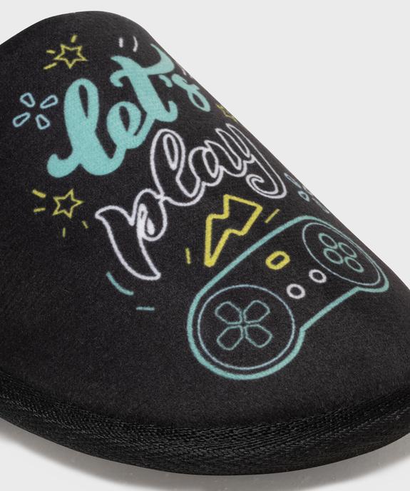Chaussons en velours forme mules imprimés garçon vue6 - GEMO (ENFANT) - GEMO