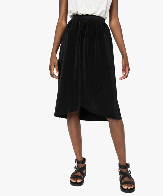 Jupe femme plissée forme portefeuille vue1 - GEMO(FEMME PAP) - GEMO