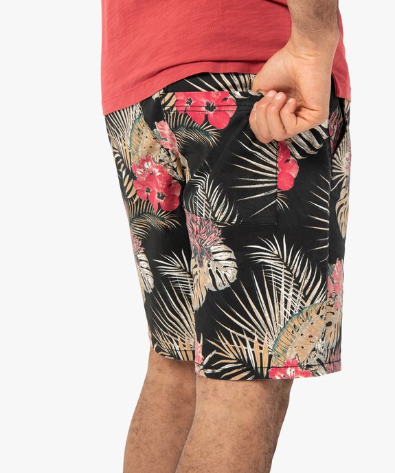 Bermuda homme à motifs fleuris vue2 - GEMO (HOMME) - GEMO