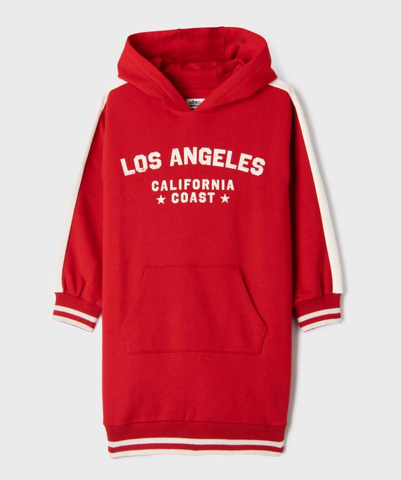 Robe sweat à capuche avec inscription fille vue1 - GEMO 4G FILLE - GEMO