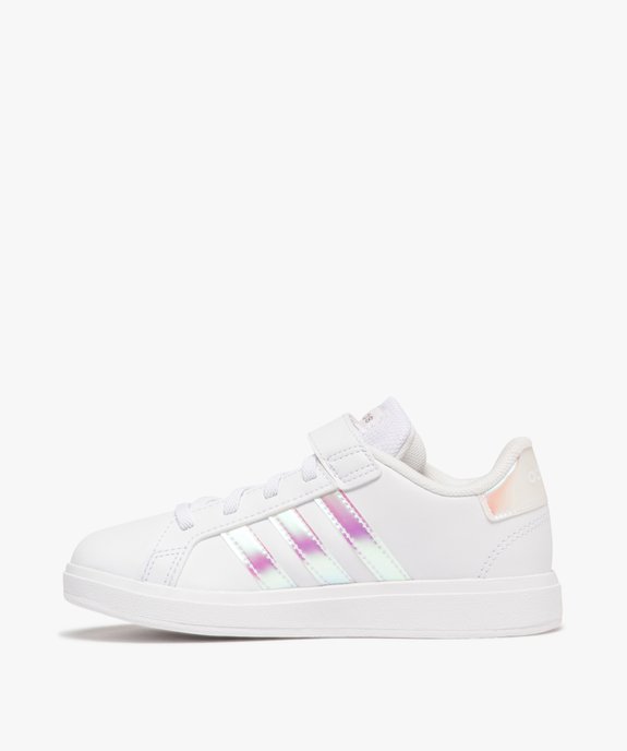 Baskets à scratch fille avec bandes contrastantes - Adidas Grand Court vue3 - ADIDAS - GEMO