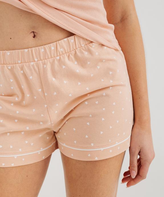 Bas de pyjama short à motifs coeurs femme vue4 - GEMO 4G FEMME - GEMO