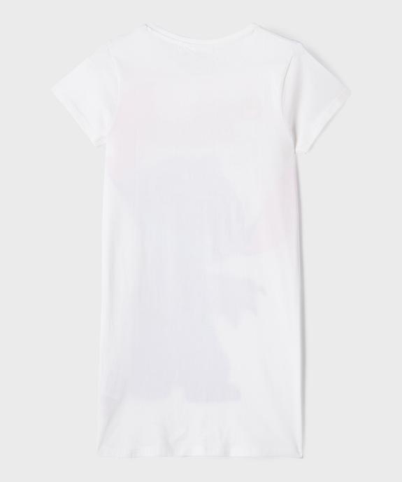 Chemise de nuit forme tee-shirt en jersey de coton imprimé fille - Stitch vue3 - LILO & STITCH - GEMO