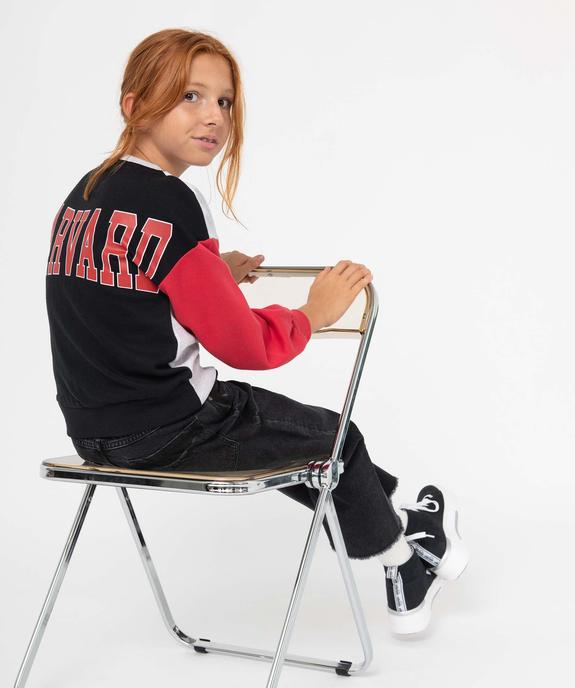 Sweat fille avec manches contrastantes - Harvard vue6 - HARVARD - GEMO