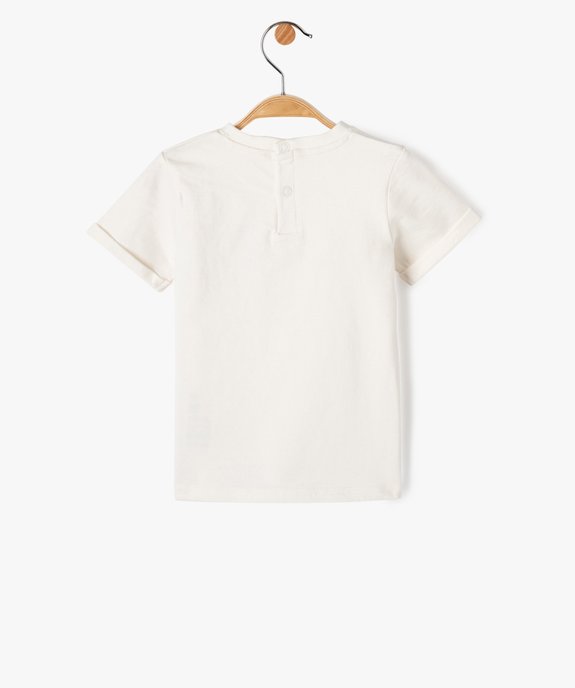 Tee-shirt bébé garçon imprimé avec manches courtes à revers - LuluCastagnette vue3 - LULUCASTAGNETTE - GEMO