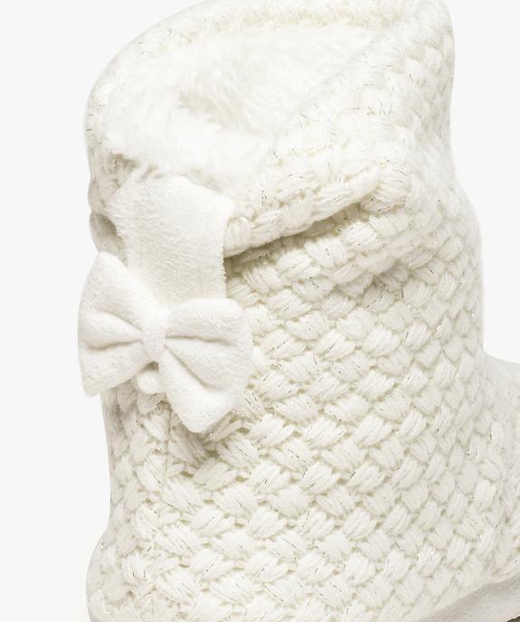 Chaussons femme boots en maille avec nœud à l’arrière vue6 - GEMO(HOMWR FEM) - GEMO