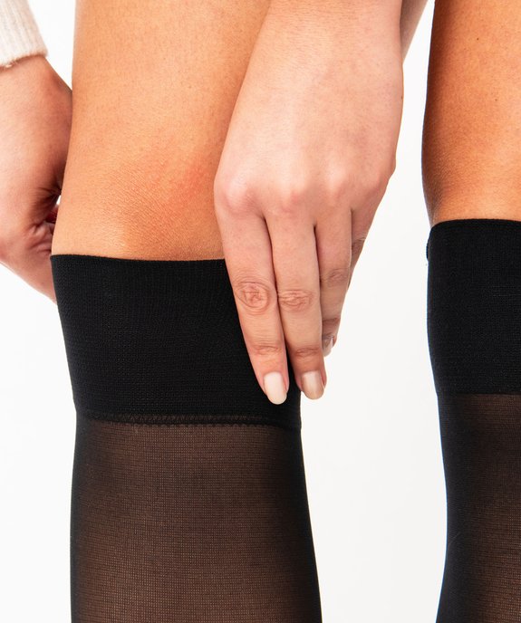Mi-bas femme opaque veloutés (lot de 2) vue3 - GEMO(HOMWR FEM) - GEMO