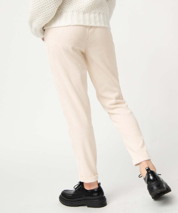 Pantalon femme en velours côtelé coupe large vue3 - GEMO(FEMME PAP) - GEMO