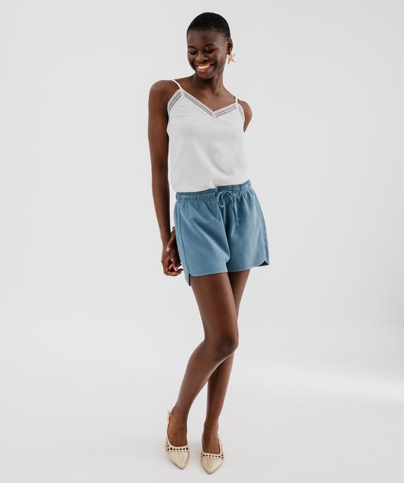 Short en maille French Terry avec taille ajustable femme vue4 - GEMO 4G FEMME - GEMO