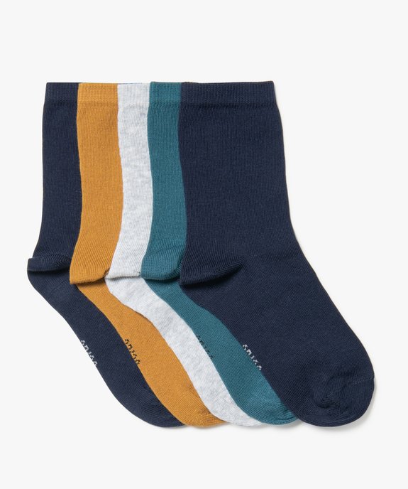 Chaussettes hautes coloris uni garçon (lot de 5)  vue1 - GEMO 4G GARCON - GEMO