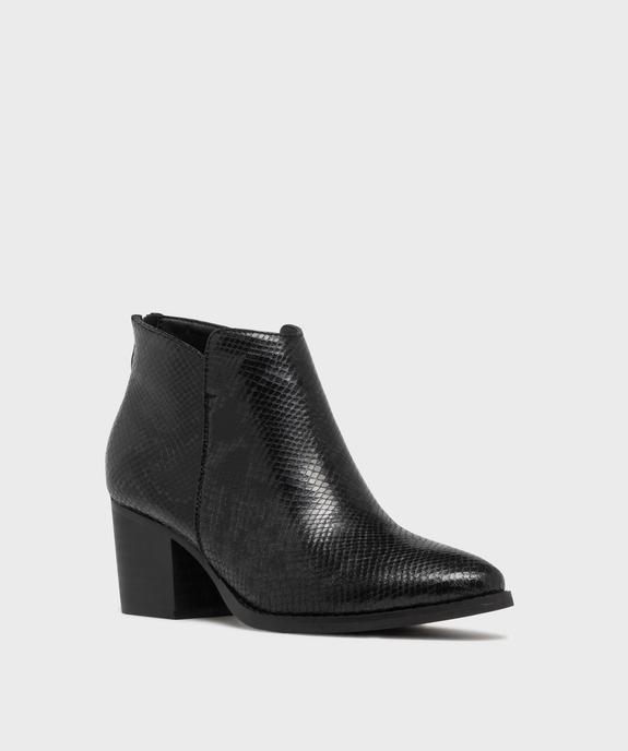 Boots santiags à talon cubain, bout pointu et tige texturée femme vue2 - FOLLOW ME - GEMO