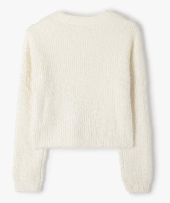 Gilet court en maille duveteuse fille vue4 - GEMO (JUNIOR) - GEMO