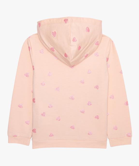 Sweat fille zippé imprimé à capuche  vue3 - GEMO (ENFANT) - GEMO