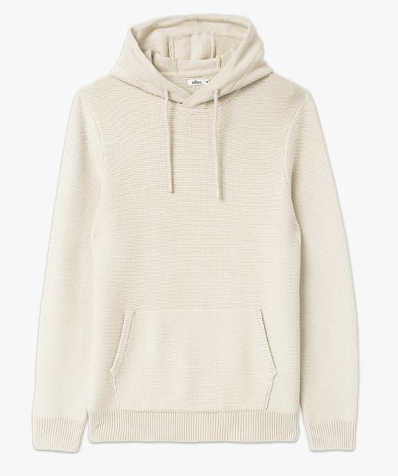 Pull à capuche en maille fantaisie homme vue7 - GEMO (HOMME) - GEMO