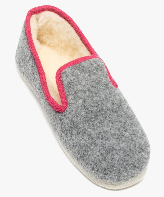 Chaussons femme style charentaises bicolores vue5 - GEMO(HOMWR FEM) - GEMO