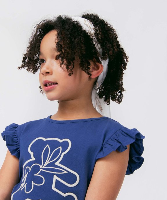 Foulard fille avec motifs fleuris scintillants - LuluCastagnette vue3 - LULUCASTAGNETTE - GEMO