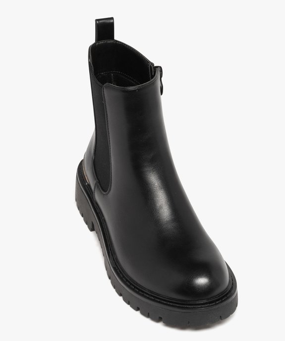 Boots femme style Chelsea crantées avec détail métallisé vue7 - 5 MILES - GEMO
