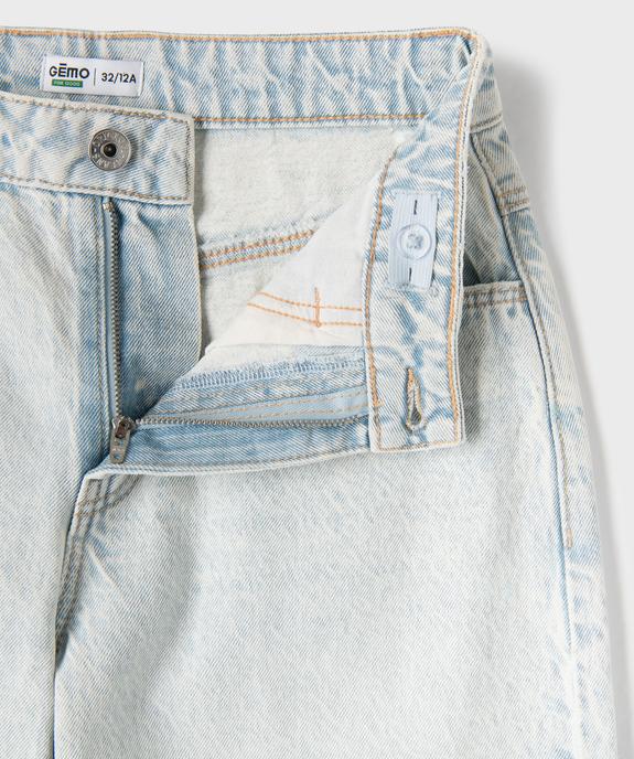 Jean coupe barrel coloris délavé fille vue2 - GEMO 4G FILLE - GEMO
