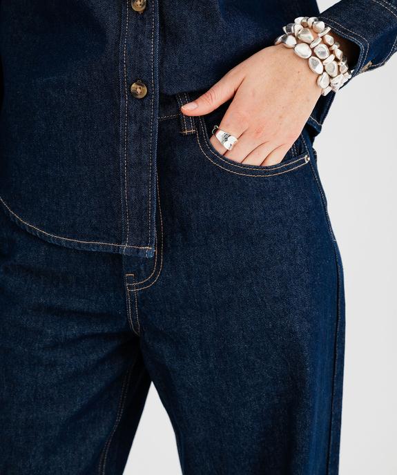 Jean wide leg taille haute femme vue3 - GEMO 4G FEMME - GEMO