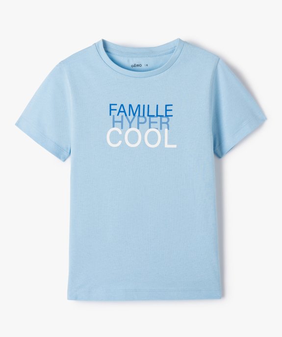 Tee-shirt à manches courtes garçon avec message famille vue1 - GEMO (ENFANT) - GEMO