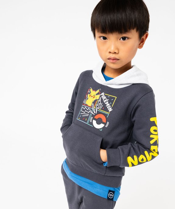Sweat à capuche avec motif Pikachu garçon - Pokemon vue6 - POKEMON - GEMO