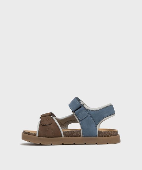 Sandales tricolores à double scratch garçon - Buggy vue3 - BUGGY - GEMO