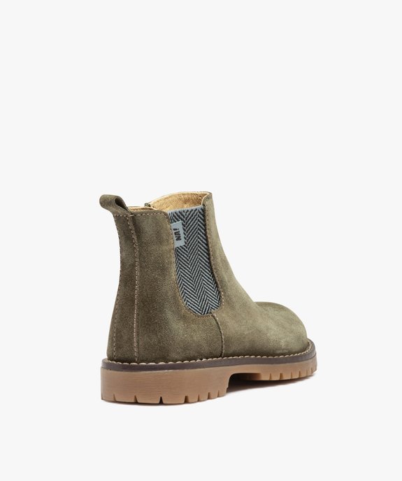 Boots garçon style Chelsea dessus en cuir uni – NA! vue4 - NA! - GEMO