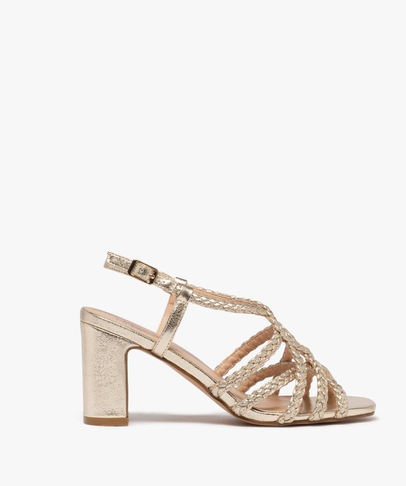 Sandales à talon avec brides tressées femme vue1 - FOLLOW ME - GEMO