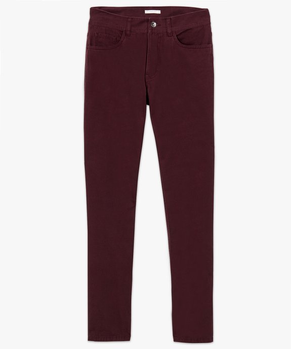 Pantalon homme 5 poches coupe regular en toile unie vue4 - GEMO (HOMME) - GEMO