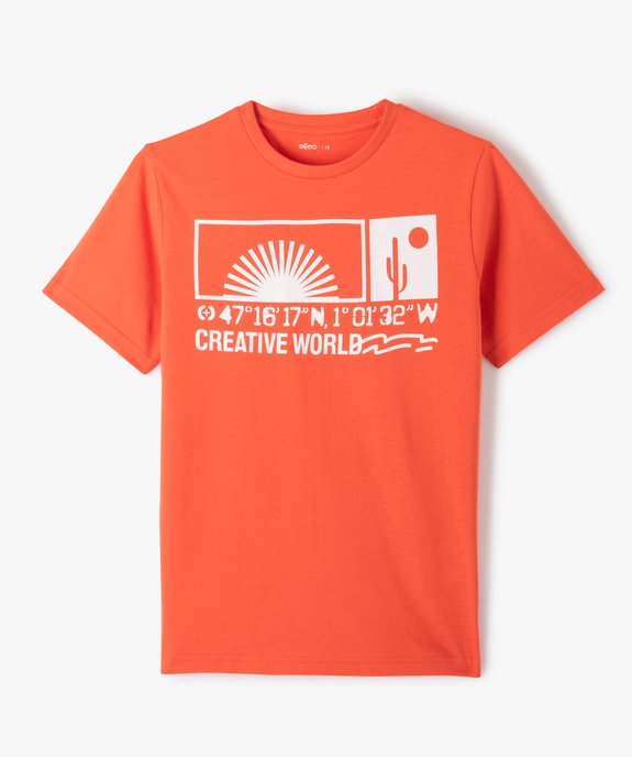 Tee-shirt garçon à manches courtes et imprimé tropical vue1 - GEMO (JUNIOR) - GEMO
