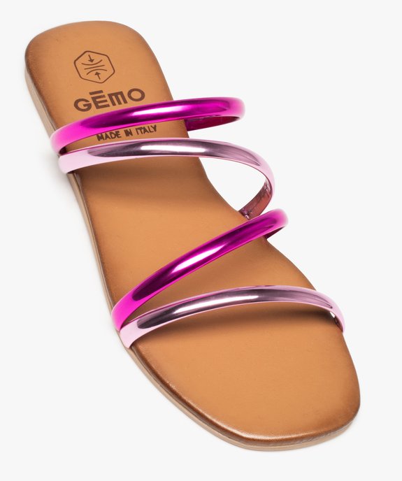 Mules femme avec brides bicolores effet miroir vue5 - GEMO (CASUAL) - GEMO