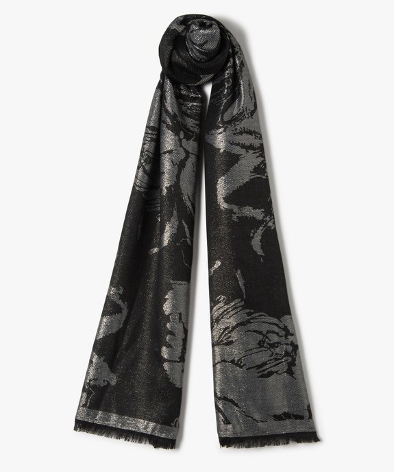Foulard femme avec motifs fleuris pailletés vue1 - GEMO (ACCESS) - GEMO