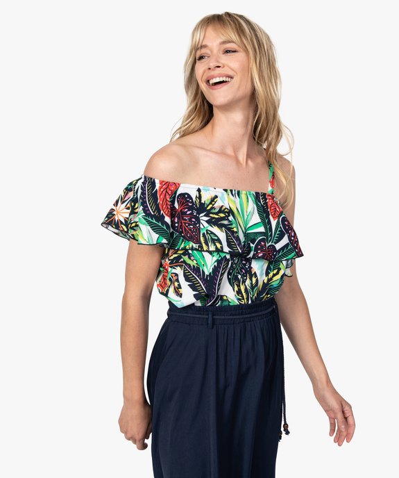 Blouse femme imprimée coupe asymétrique vue1 - GEMO(FEMME PAP) - GEMO