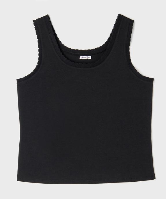 Débardeur en coton stretch uni avec finition festonnée femme grande taille vue1 - GEMO (G TAILLE) - GEMO