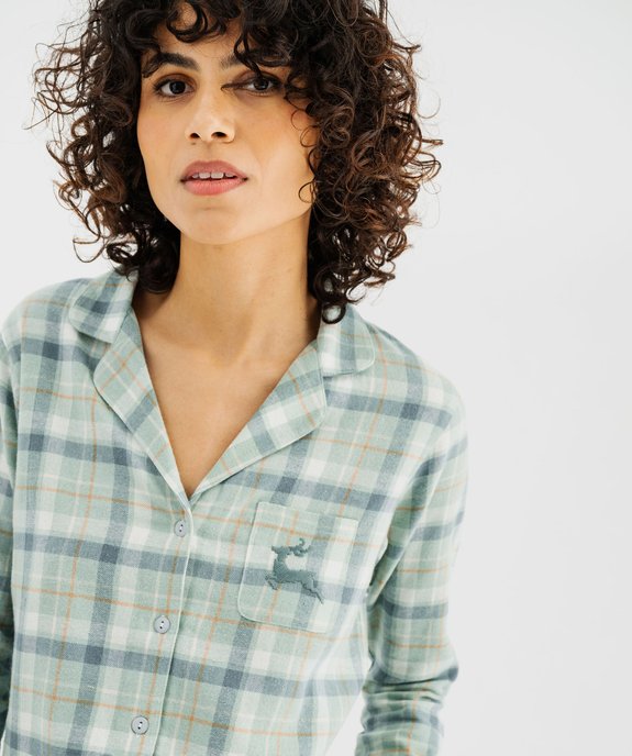 Pyjama à carreaux 2 pièces dans sa pochette femme vue4 - GEMO(HOMWR FEM) - GEMO