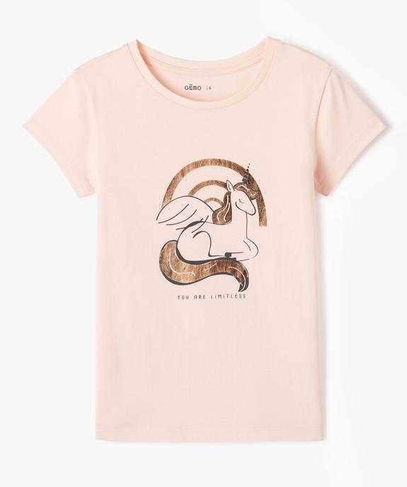 Tee-shirt à manches courtes à motif girly fille vue1 - GEMO (ENFANT) - GEMO
