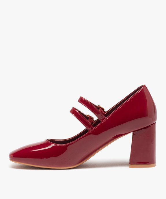 Escarpins femme babies vernis à bout carré et talon flare vue3 - SANS MARQUE - GEMO
