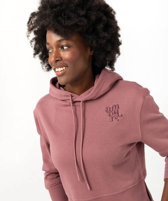 Sweat à capuche coupe courte femme vue1 - GEMO(FEMME PAP) - GEMO