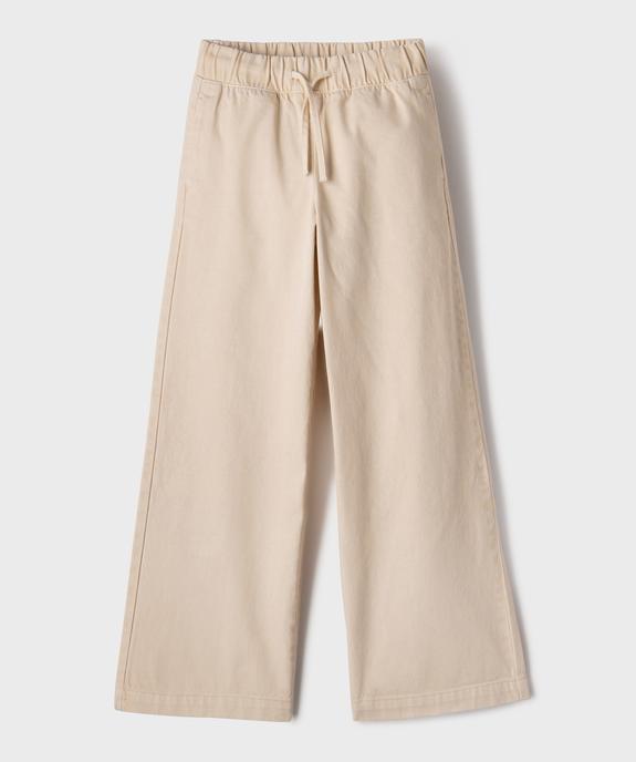 Jean large avec taille élastique ajustable fille vue1 - GEMO (JUNIOR) - GEMO