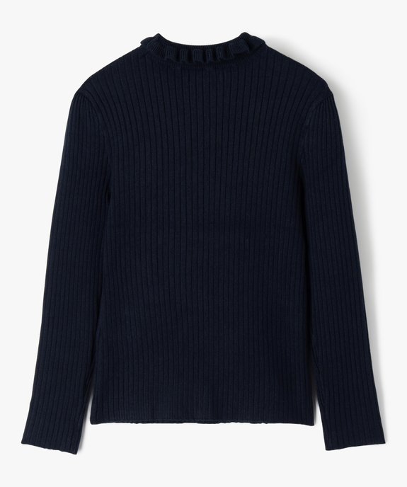 Pull en maille côtelée avec col montant froncé fille vue4 - GEMO (ENFANT) - GEMO